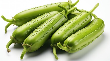 Sticker - Green beans isolated on white background