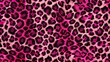 © Wanlop - Vibrant pink and black leopard skin fur print pattern featuring bold rosettes and spots, ideal for luxury design applications.
