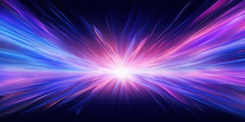 Wall Mural - abstract light burst in purple and blue hues, blue and purple neon light rays