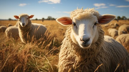 Wall Mural - Isolated dike sheep is looking