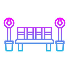 Canvas Print - Bench Icon