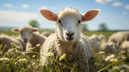 Wall Mural - Isolated dike sheep is looking