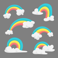 Wall Mural - cute rainbow collection in flat style