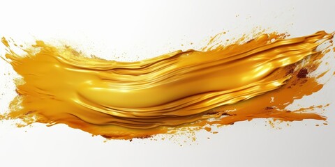 Wall Mural - Abstract Golden Splash, Gold ink brush stroke, Gold brush splashes 