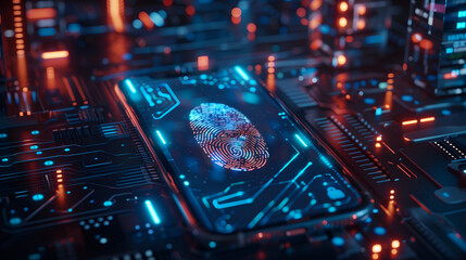 cyber security concept, fingerprinting, data protection
