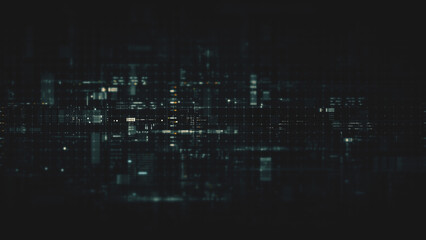 Leinwandbilder - Futuristic screen display matrix, hi-tech digital data telemetry with encrypted numbers, display dynamic background for computer desktop screen display format