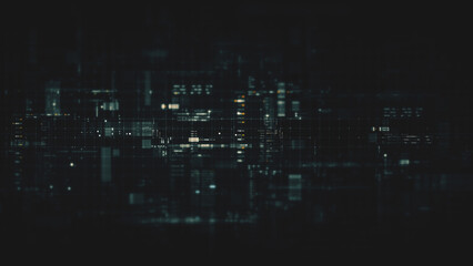 Leinwandbilder - Futuristic screen display matrix, hi-tech digital data telemetry with encrypted numbers, display dynamic background for computer desktop screen display format