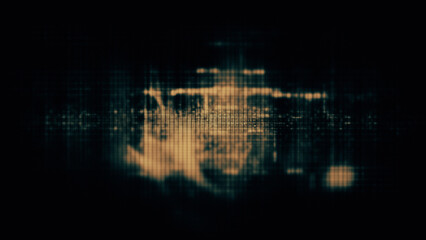 Leinwandbilder - Futuristic screen display matrix, hi-tech digital data telemetry with encrypted numbers, display dynamic background for computer desktop screen display format