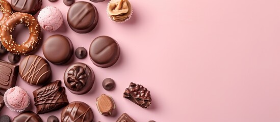 Poster - Chocolate Confections on Soft Pink