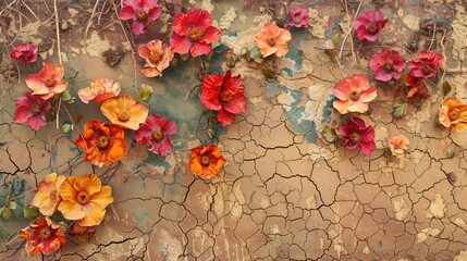 Poster - Parched floral surface