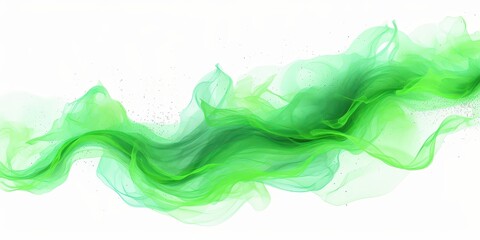 Sticker - Abstract Green Smoke Wave, green smoke wave on white background