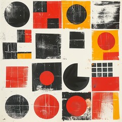 Poster - individual bauhaus shapes.