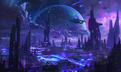 Wall Mural - Future Space City