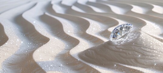 Poster - White Sand with Single Diamond