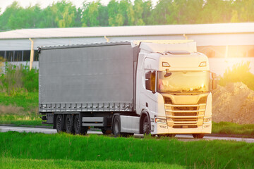 Truck on rural road delivering goods