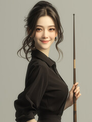 Poster - woman playing pool