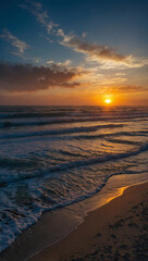 Canvas Print - Beautiful sunrise HD South Padre Island Texas background wallpaper for desktop use - high contrast