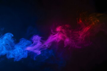 Canvas Print - abstract colorful smoke on dark background