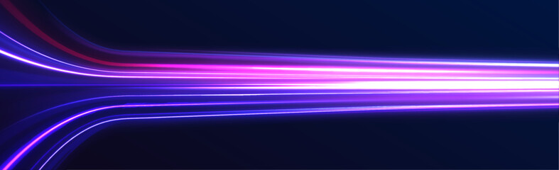 Wall Mural - big data traffic visualization, dynamic high speed data streaming traffic. vector glitter light fire