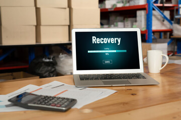 Wall Mural - data backup restoration recovery restore data from cloud storage snugly and provide planned network 