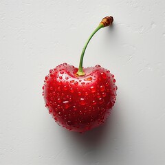 One delicious cherry on white background, food photography