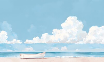 Wall Mural - The blue sky and  beach , Generative AI