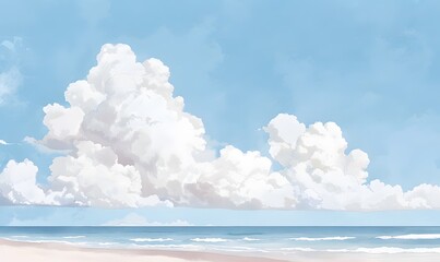 Wall Mural - The blue sky and  beach , Generative AI