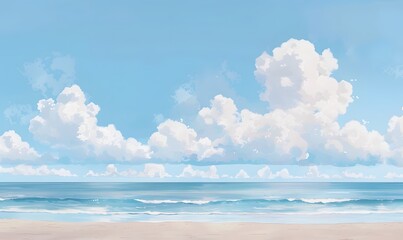 Wall Mural - The blue sky and  beach , Generative AI