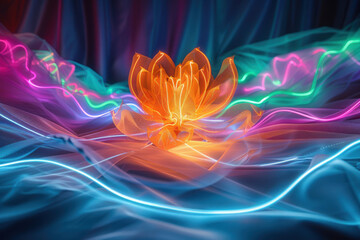Wall Mural - neon flower