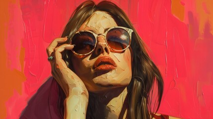 Wall Mural - woman with sunglasses