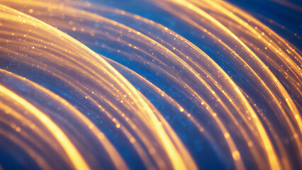 Wall Mural - golden flow particle internet technology big data background