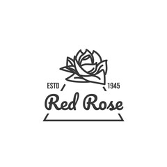 Sticker - Rose flower logo design illustration