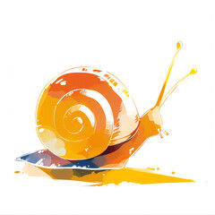 Poster - snail on a white background