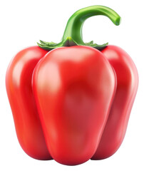 Canvas Print - PNG Vibrant red bell pepper illustration