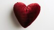 © furyon - plush velvet heart in rich crimson red floating against pure white background with subtle shadows