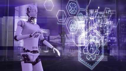 Wall Mural - an android utilizing a virtual command interface.
