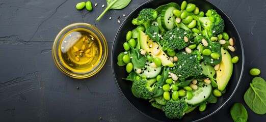 Wall Mural - Green Salad With Avocado And Edamame