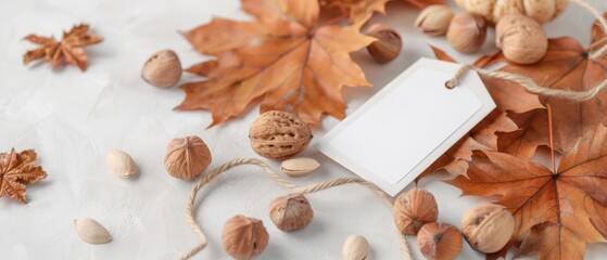 Poster - A white tag is attached to a leaf