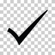 © theerakit - Black check mark icon. Check mark on transparent background. Check mark sign. tick symbol. vote logo. flat style.