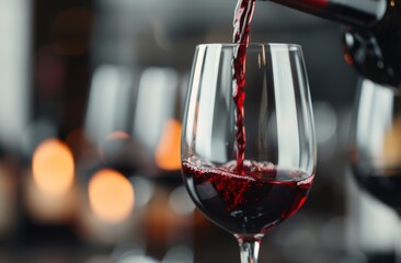 Wall Mural - Red Wine Pouring Into Glass