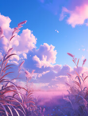 Wall Mural - flowers and blue sky