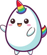 © Pram - Magical unicorn egg dances with vibrant rainbow colors.
