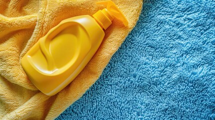 A clear liquid sits on top of a towel