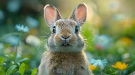 Wall Mural - Rabbit head realistic