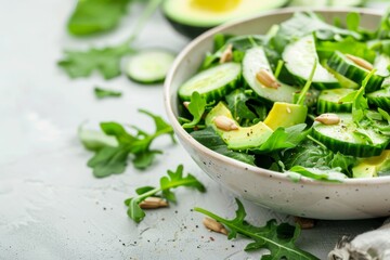 Poster - Avocado, Cucumber, and Arugula Salad