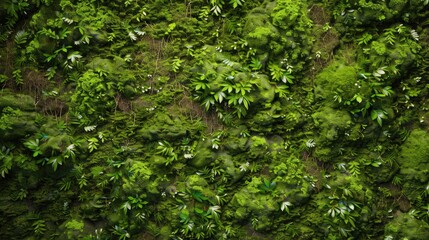 Sticker - Green moss wall texture for interior decor and murals