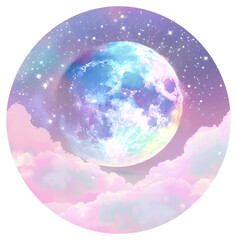 Poster - Dreamy celestial moon art