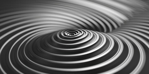 Wall Mural - a serene ocean scene captured in black and white, featuring concentric circles of ripples and reflec