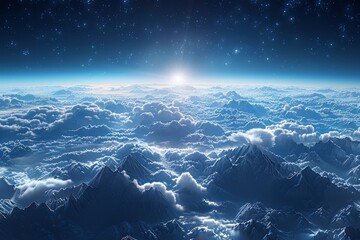 Fantastic sky background in a space. Generative AI