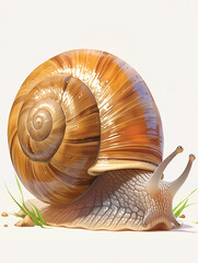 Wall Mural - snail on a leaf